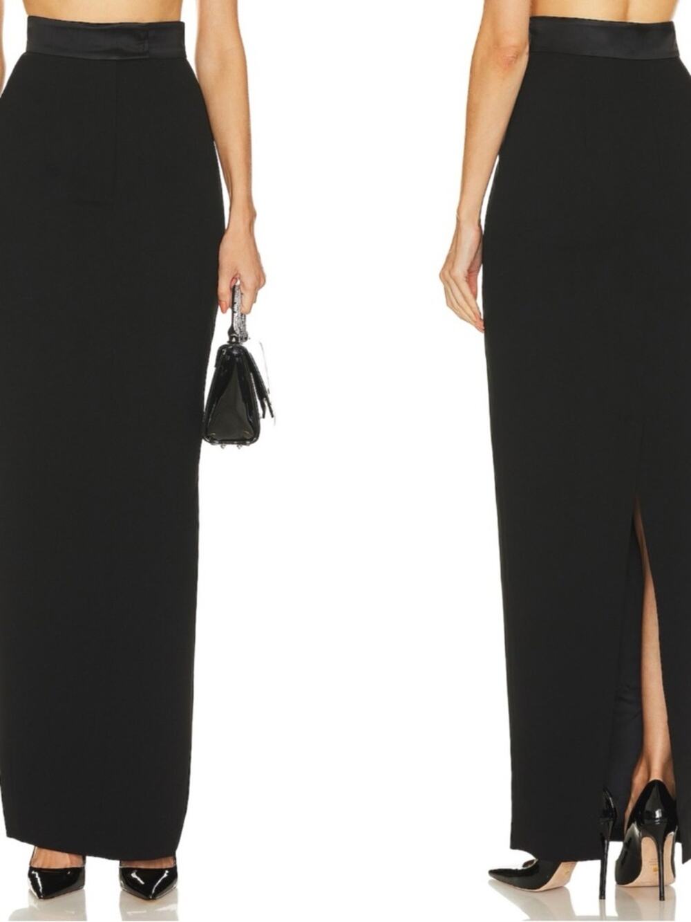 SAU LEE Indya High Waisted Pencil
Black Maxi Skirt Size 0